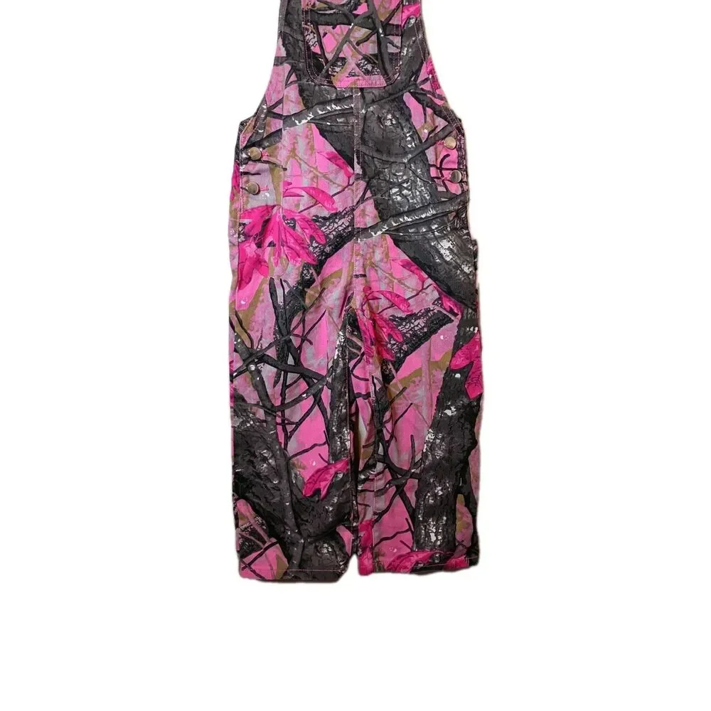 SHEIN Girls' Y2K  Cute Street Fashion Retro Pink Tie-Dye Denim  Bib Coveralls - Picture 5 of 9